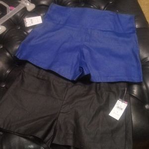 Shiny pleather shorts